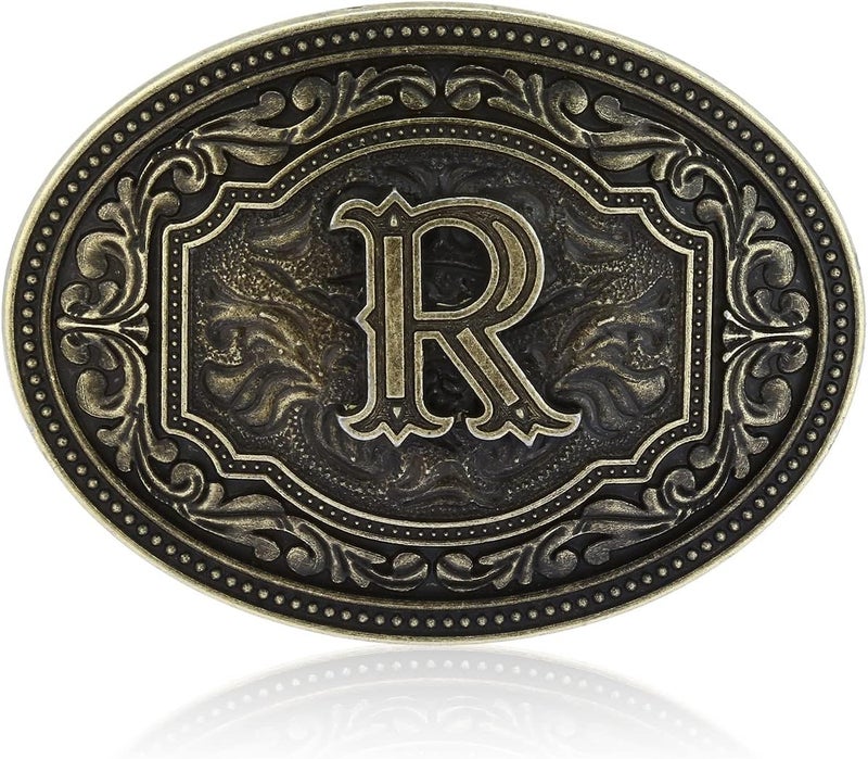 Fibbadet Store Belt Buckles Men Initial Letters A-Z Western Rodeo Cowboy Cowgirl Belt Buckle for Men Boys Halloween Birthday Party - Image 1